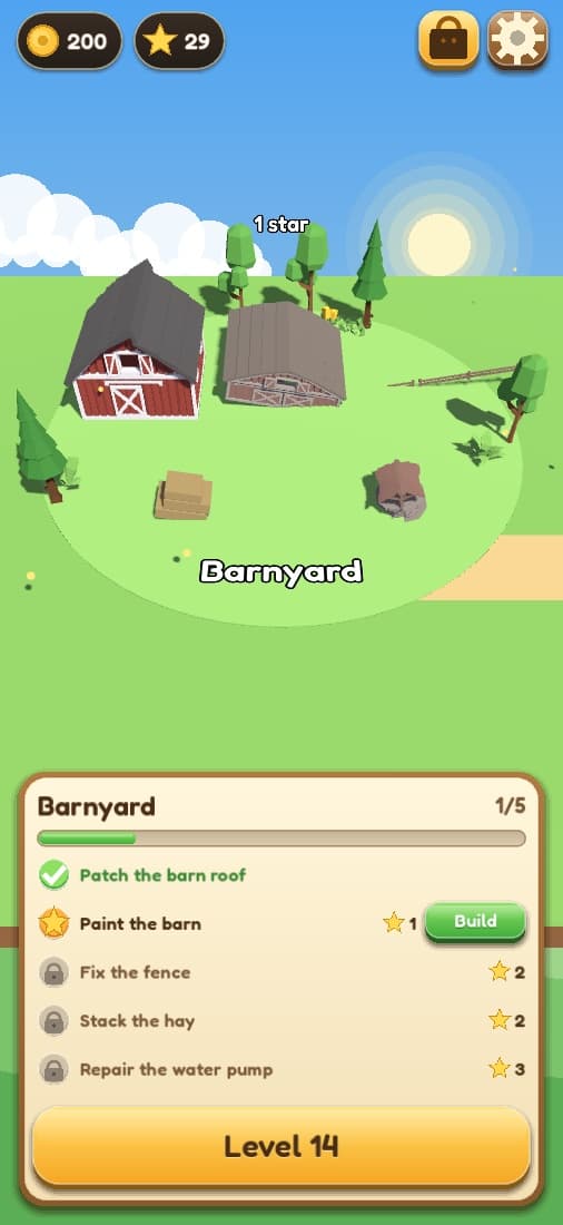 The Barnyard with buildings to restore